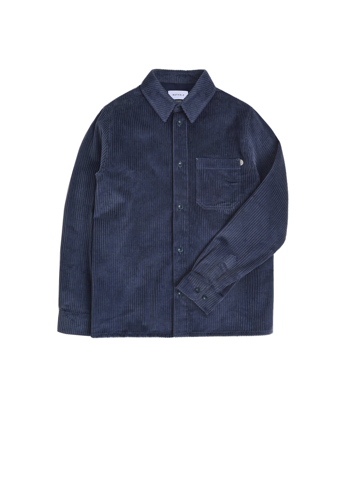 CORD SHIRT ORGANIC COTTON STONE BLUE - Moeon