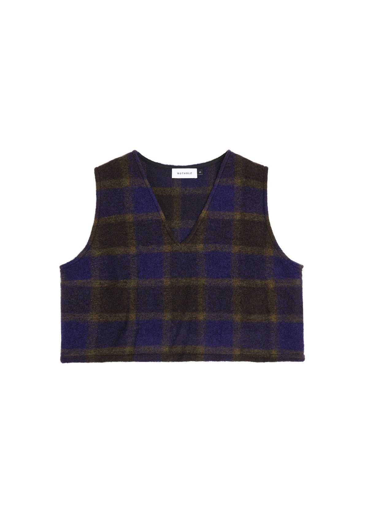CROPPED VEST PURPLE CHECK - Moeon