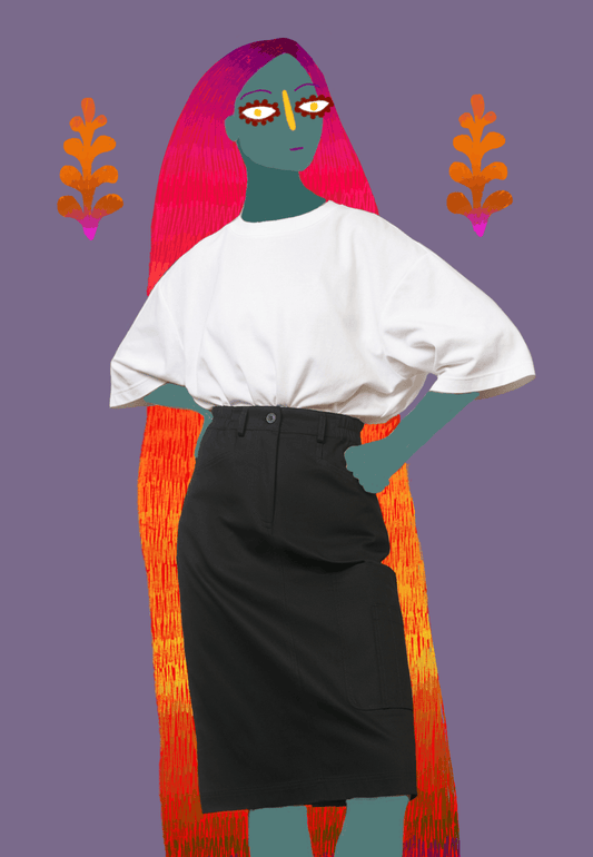 FUNCTIONAL MIDI SKIRT - Moeon