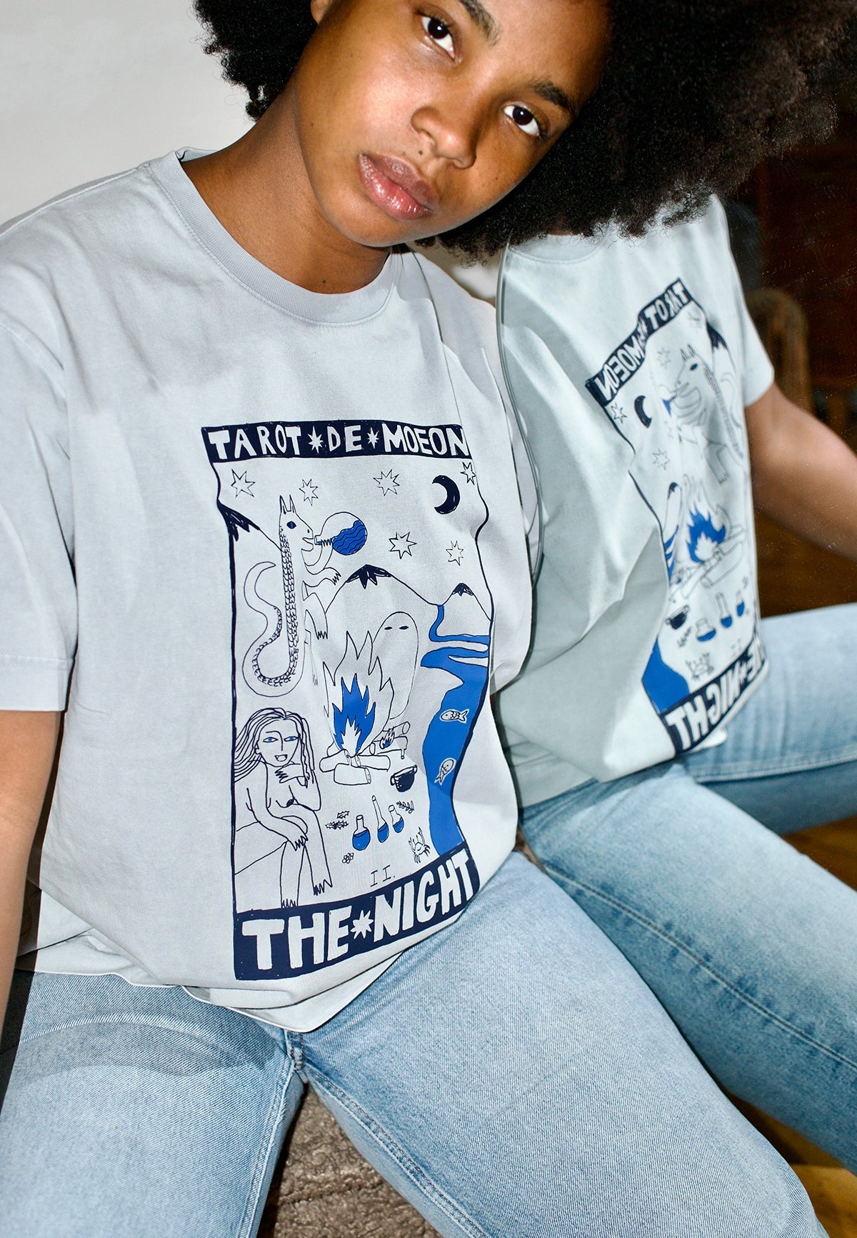 OVERSIZED T - SHIRT TAROT DE MOEON "THE NIGHT" - Moeon