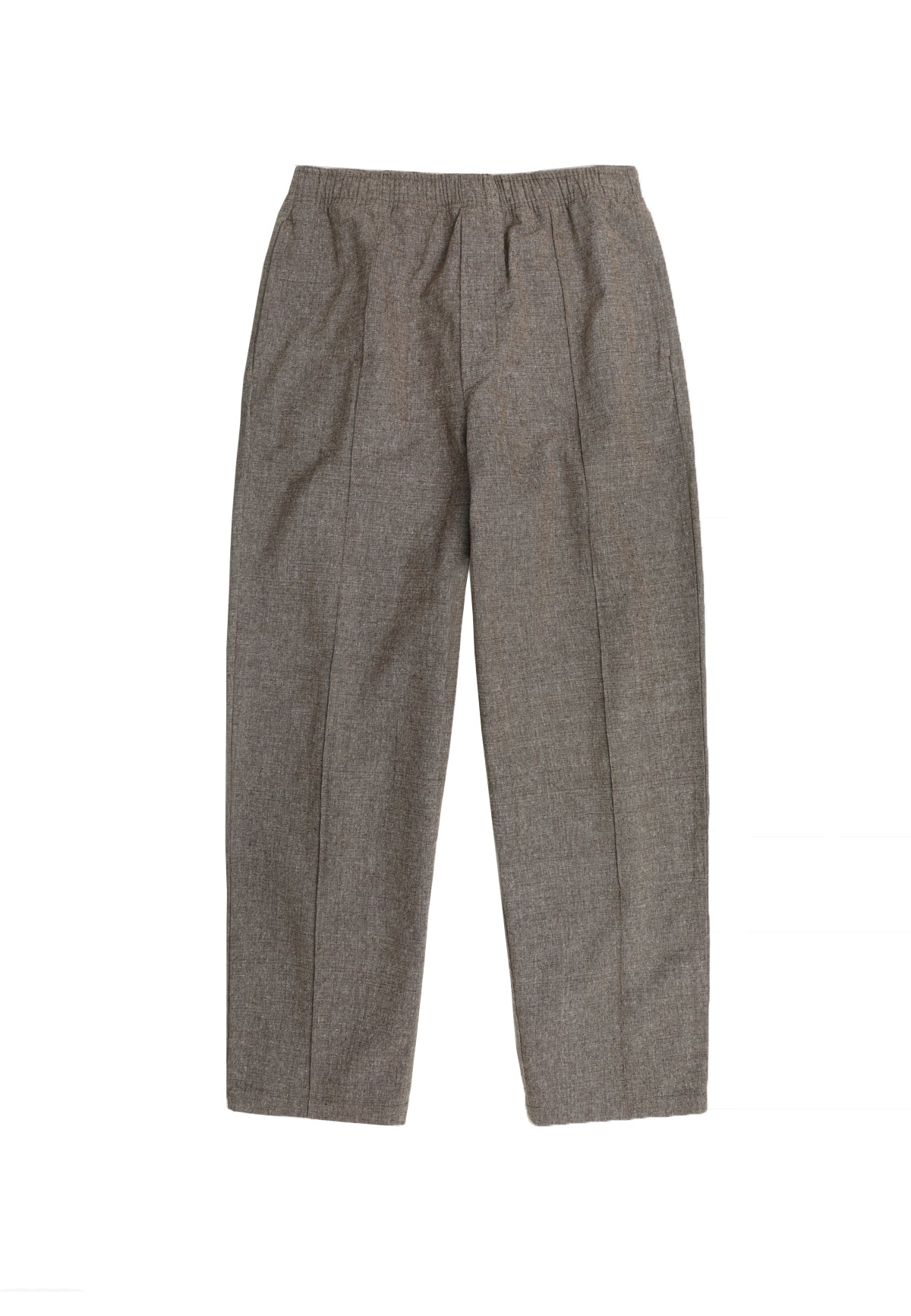 PLEATED WIDE PANT ORGANIC COTTON CANVAS BROWN - Moeon