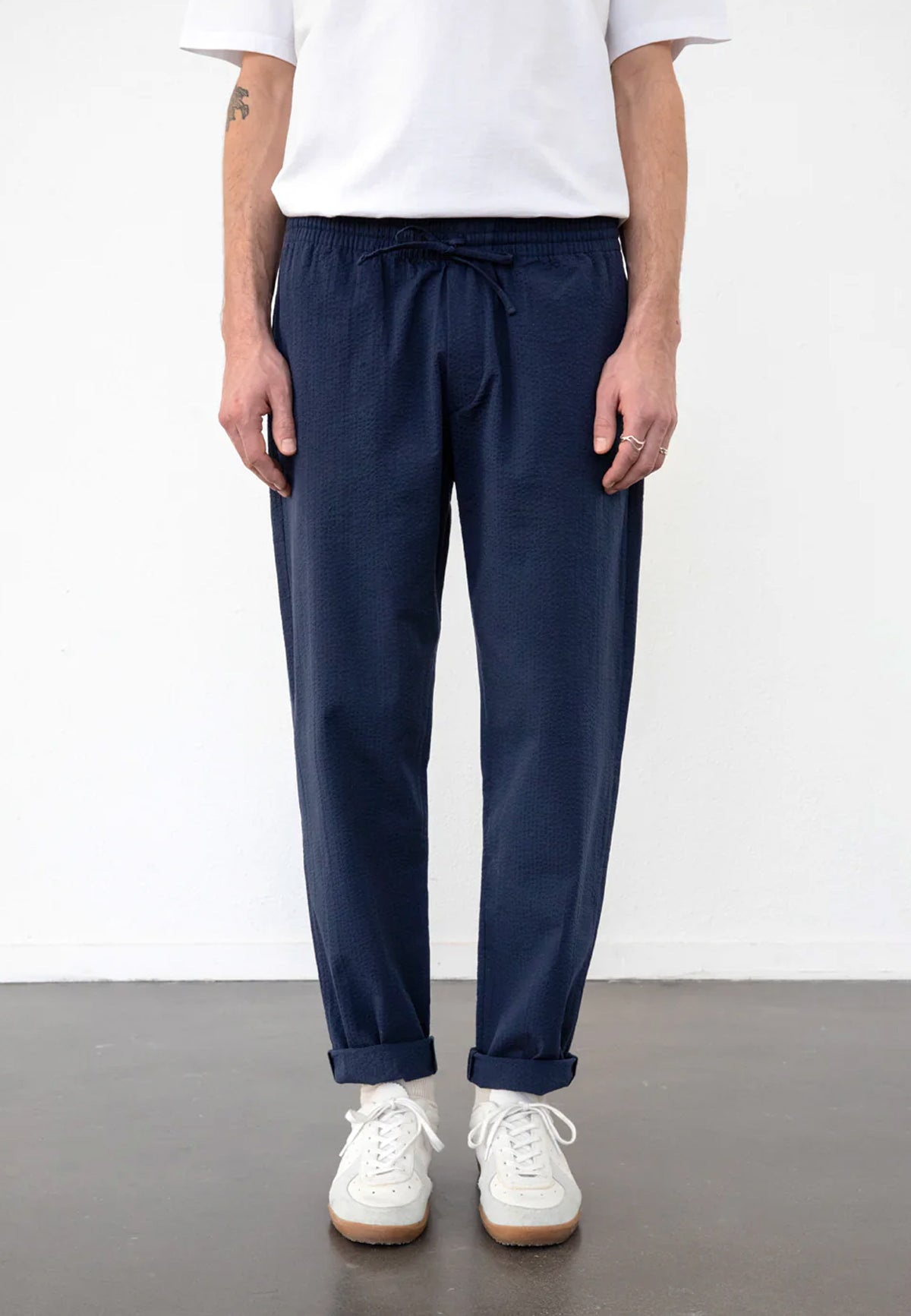RELAXED PANTS DARK NAVY - Moeon