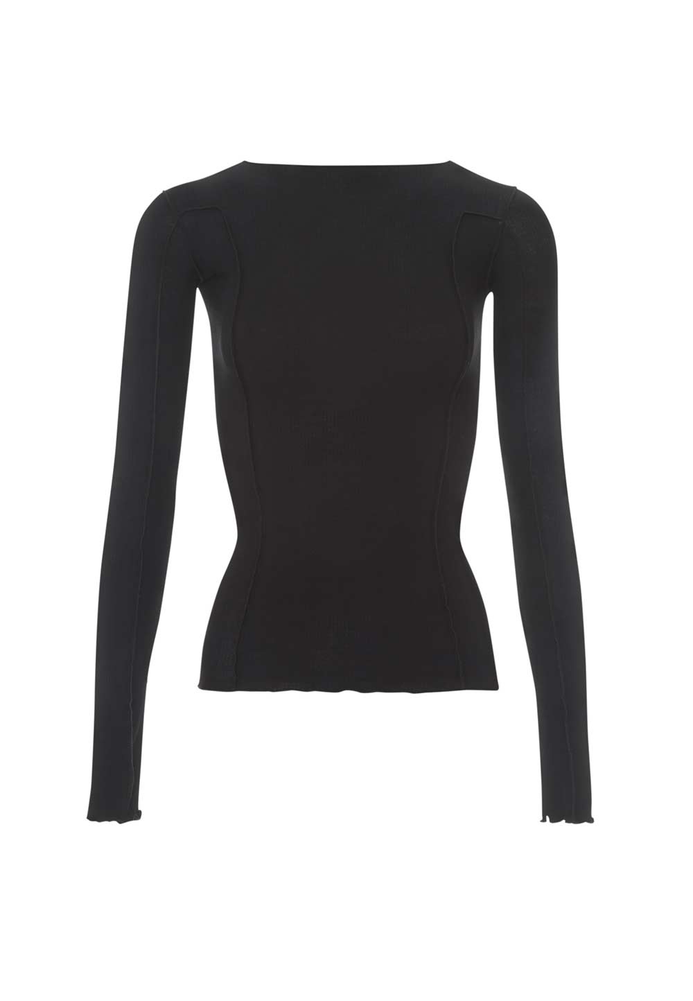 LONG SLEEVE COTTON RIB BLACK - Moeon