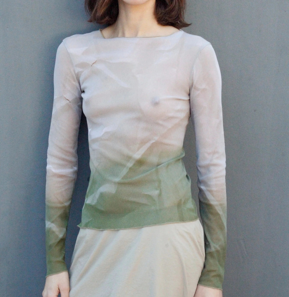 SEE-THROUGH PRINTED LONGSLEEVE