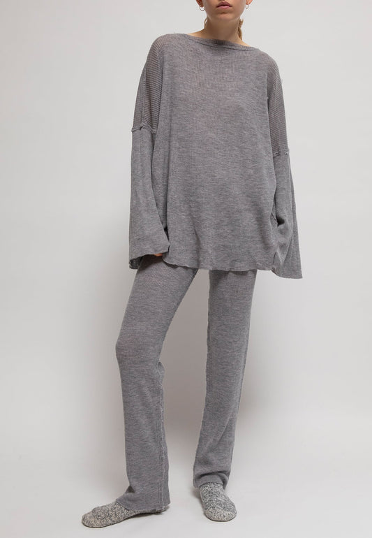 BILLA KNIT LONGSLEEVE LIGHT GREY - Moeon