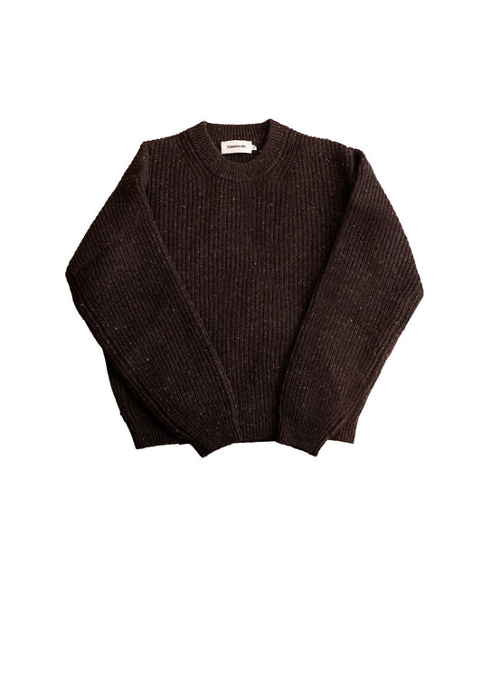 CARMEN KNITTED SWEATER BROWN - Moeon
