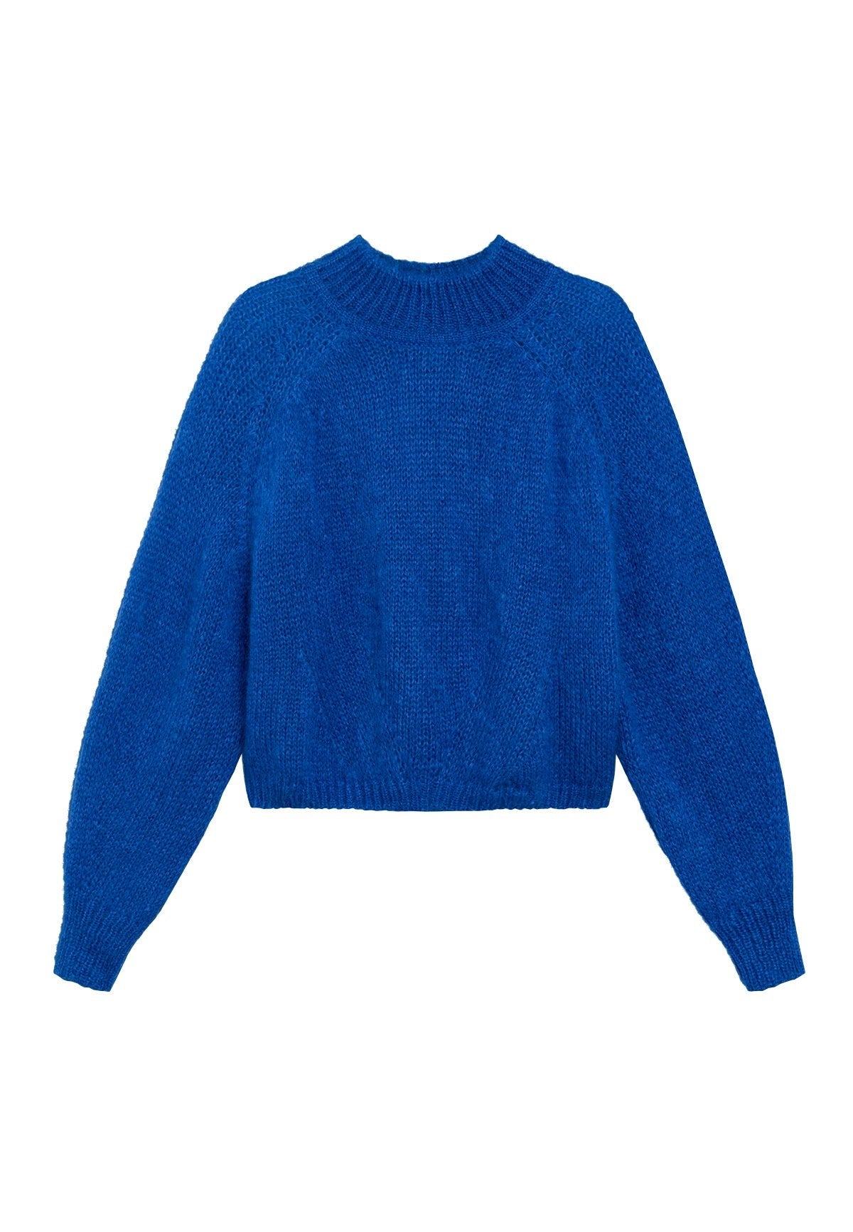 CHUNKY SILK MOHAIR SWEATER BLUE - Moeon