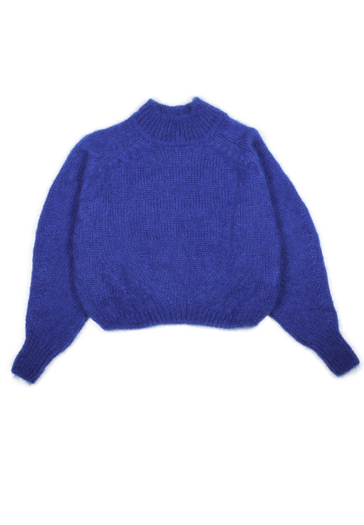 CHUNKY SILK MOHAIR SWEATER BLUE - Moeon