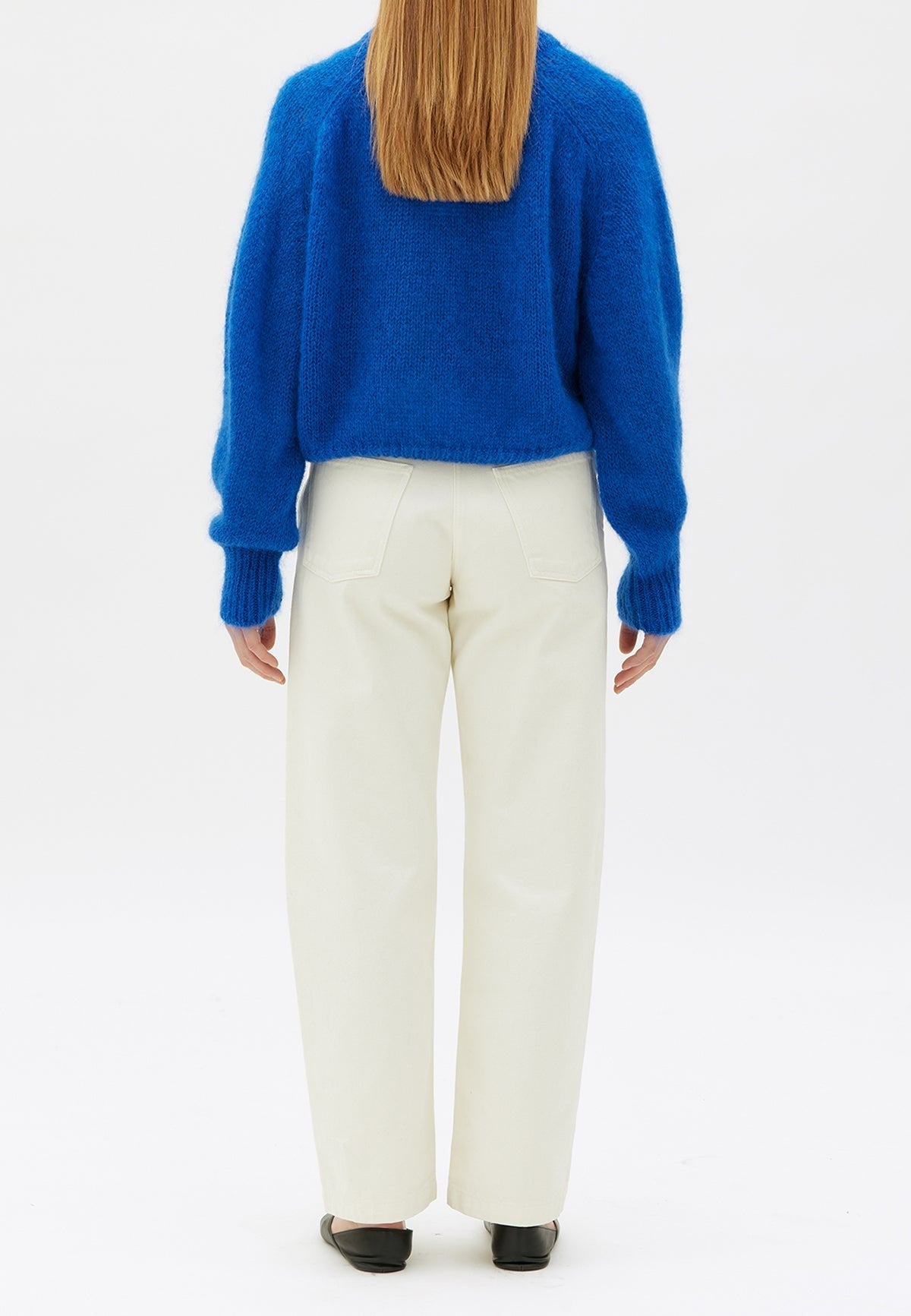 CHUNKY SILK MOHAIR SWEATER BLUE - Moeon