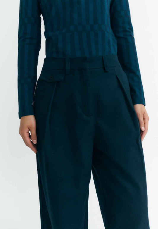 DARK NAVY PAT PANTS - Moeon