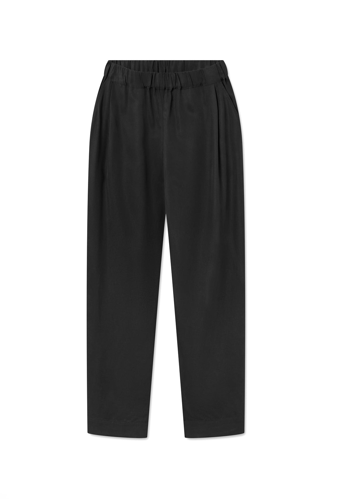 ELASTIC TENCEL PANTS BLACK - Moeon