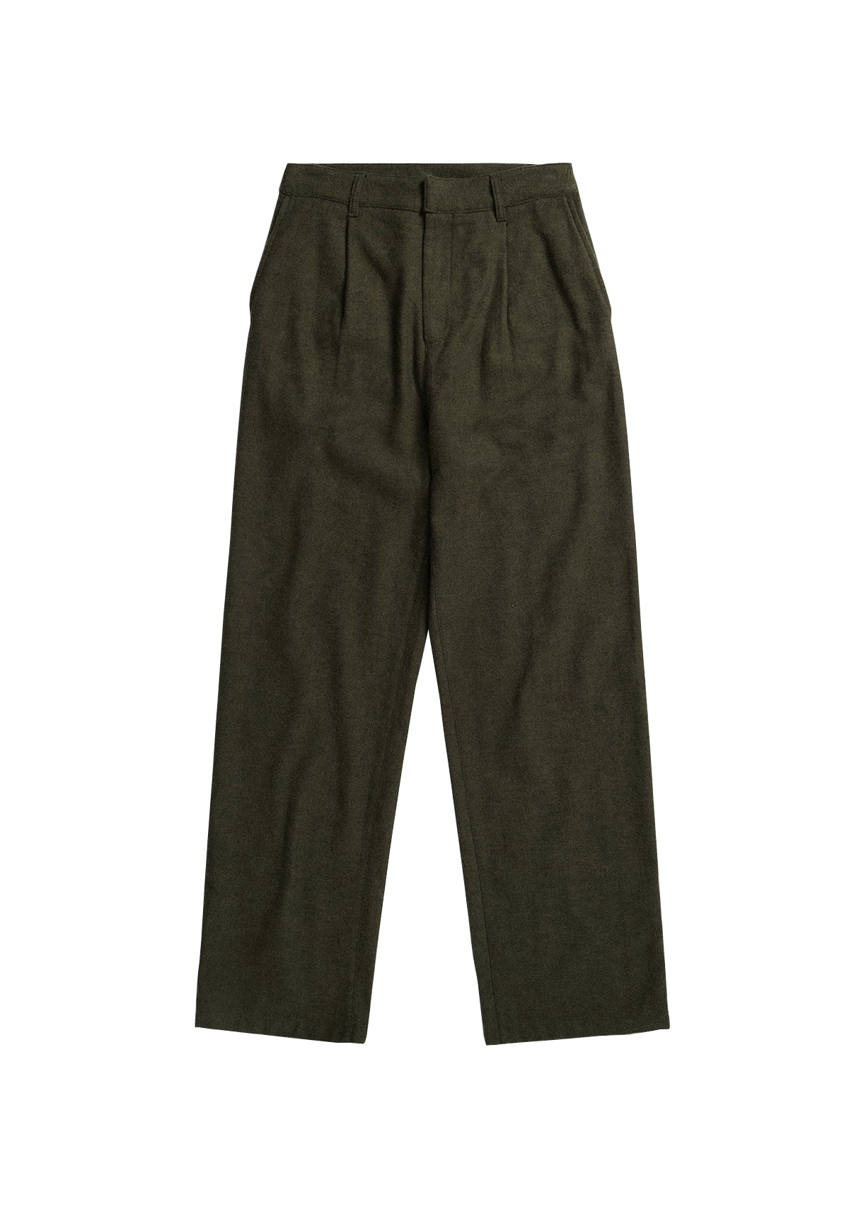 FLANNEL PANTALONE MOSS GREEN - Moeon