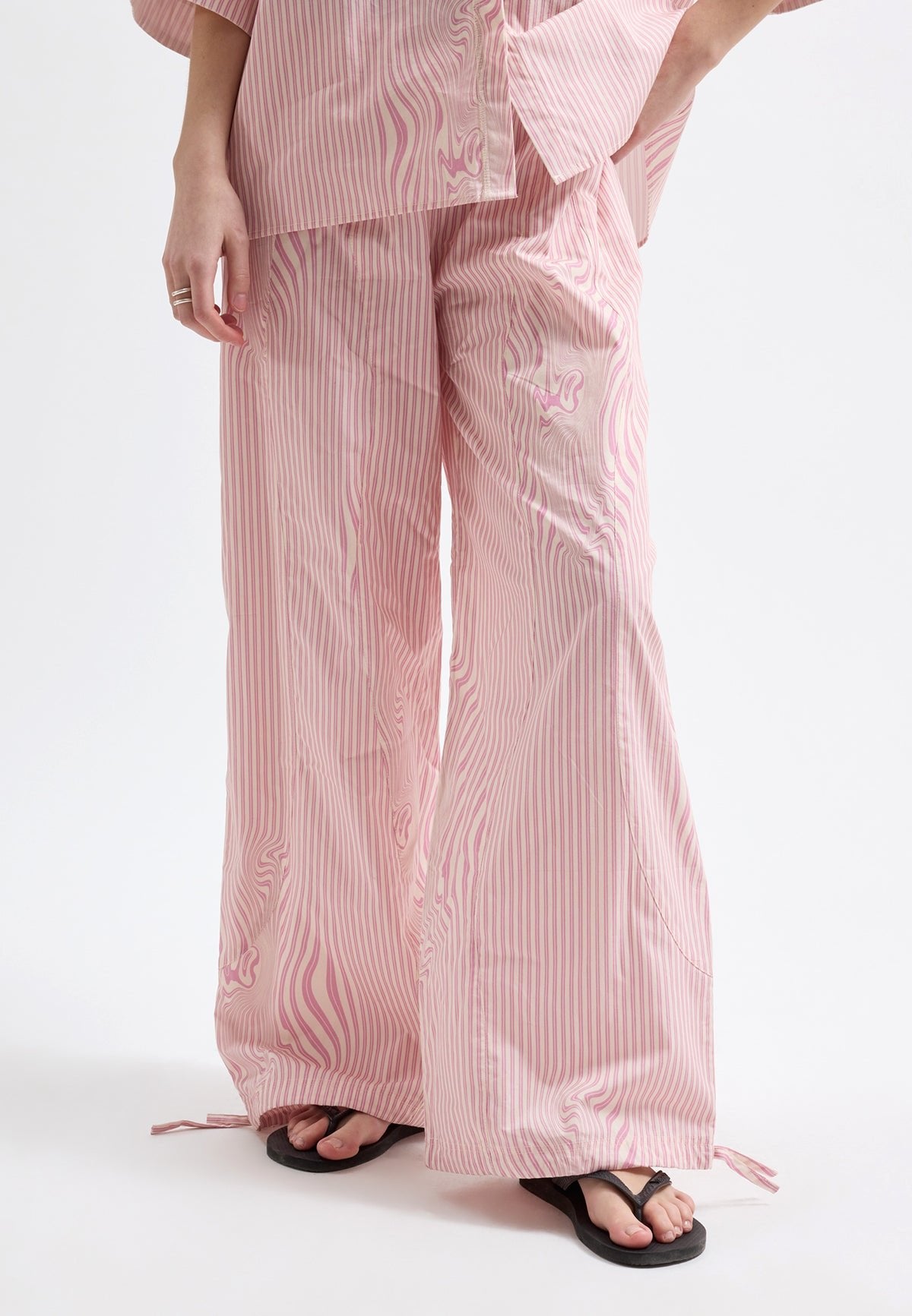 KIRSTEN TROUSERS GLITCH STRIPE PINK - Moeon