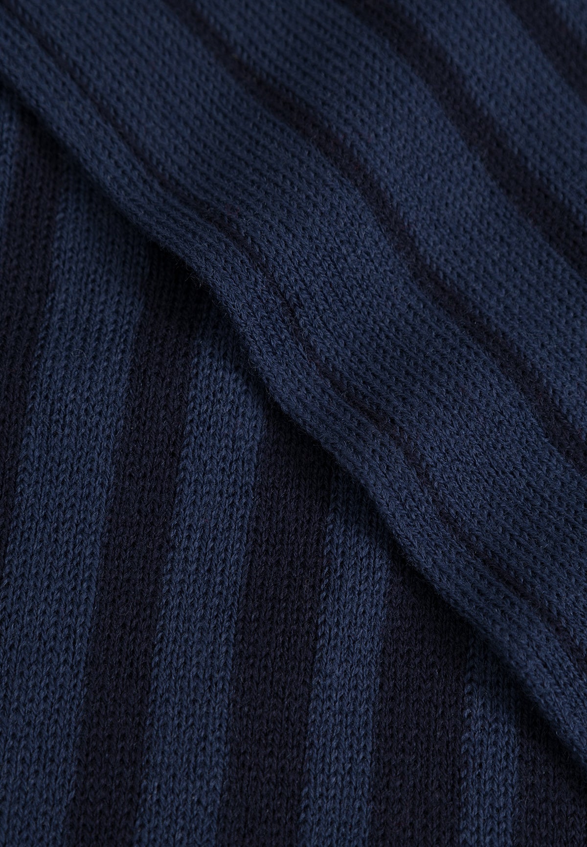 KNIT MERINO WOOL SCARF NAVY STRIPE - Moeon