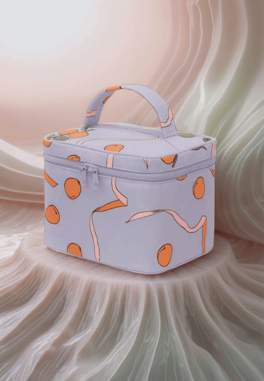 LARGE COSMETIC CASE APRICOTS & RIBBONS - Moeon