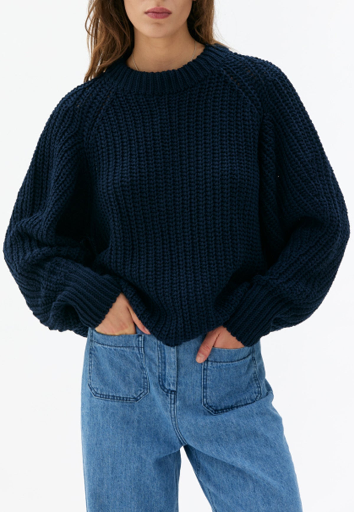 LARK CHUNKY ORGANIC COTTON SWEATER - Moeon