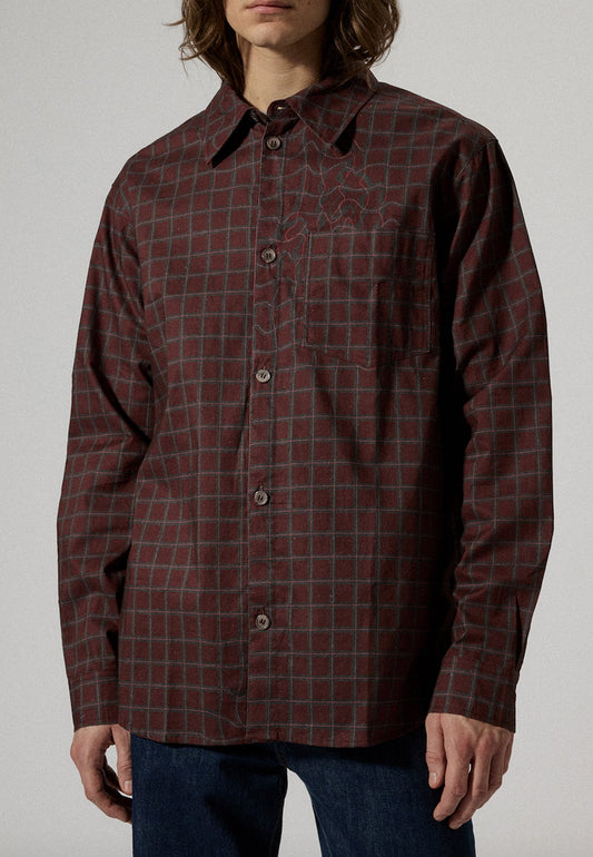 LAWRENCE BURGUNDY FLUID CHECK - Moeon