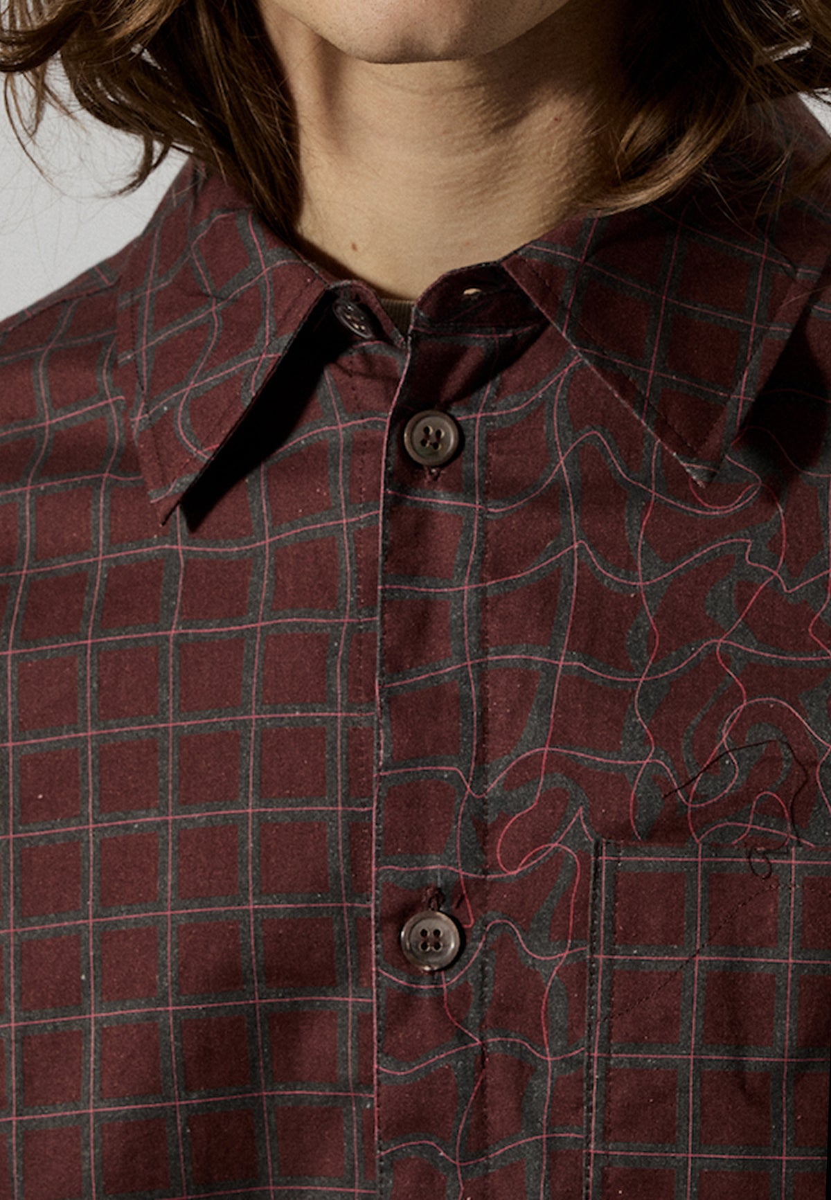 LAWRENCE BURGUNDY FLUID CHECK - Moeon