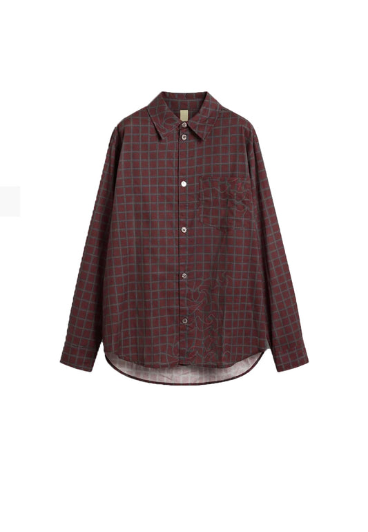 LAWRENCE BURGUNDY FLUID CHECK - Moeon