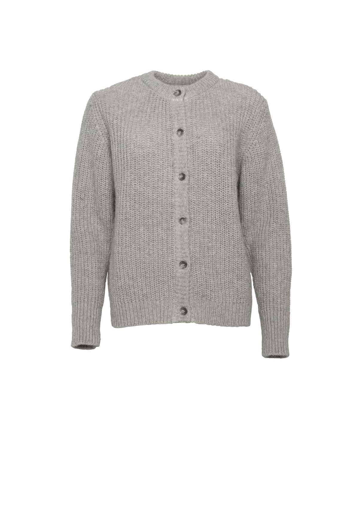 LOLA WOOL MOHAIR CARDIGAN GREY - Moeon