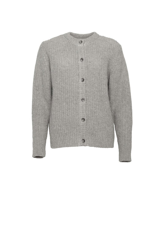 LOLA WOOL MOHAIR CARDIGAN GREY - Moeon