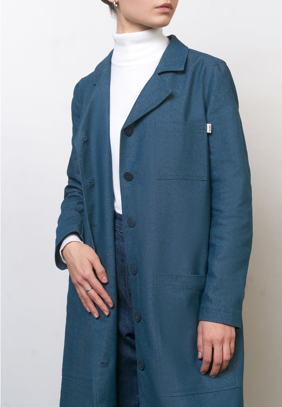 LONG DENIM COAT - Moeon