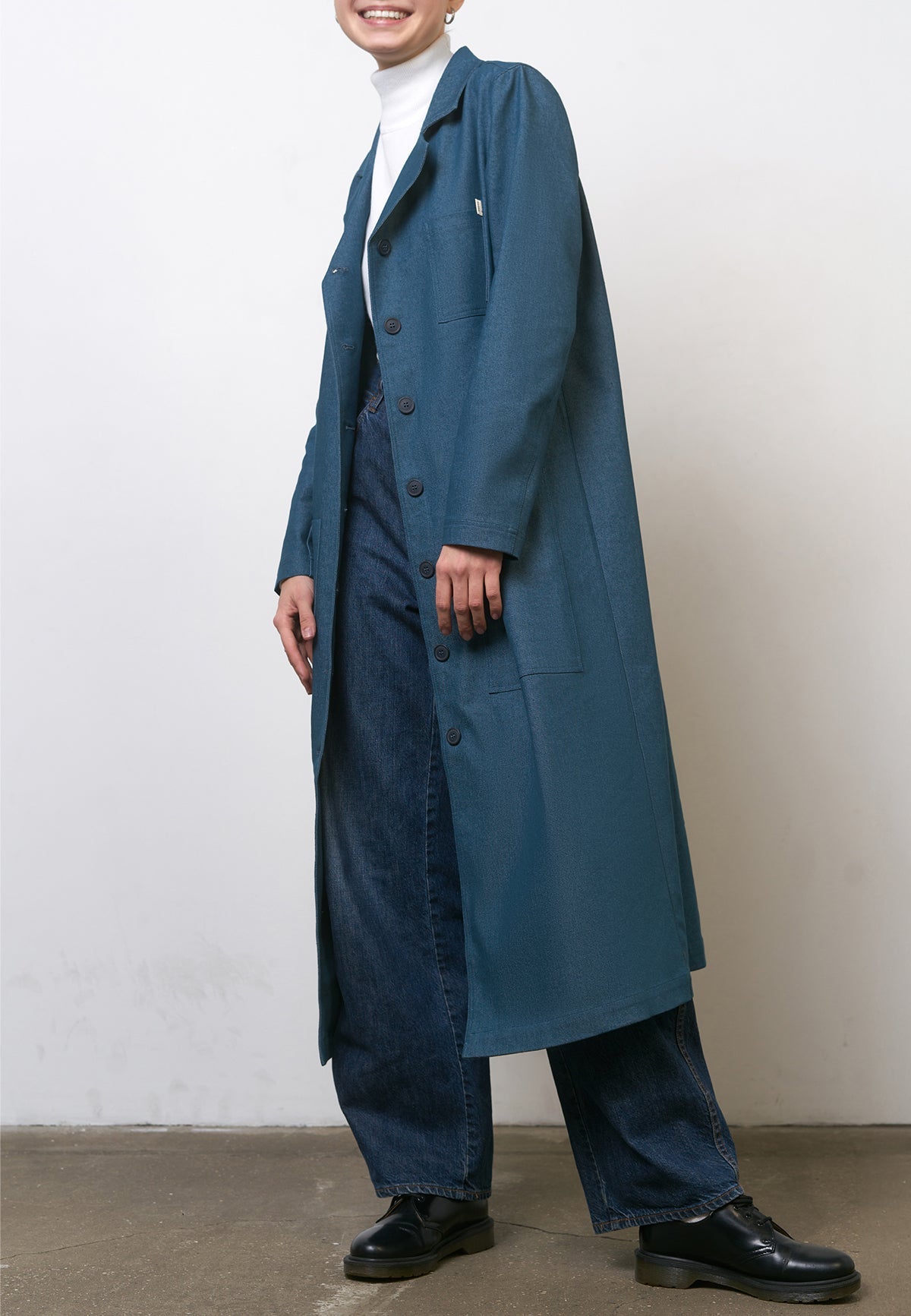 LONG DENIM COAT - Moeon