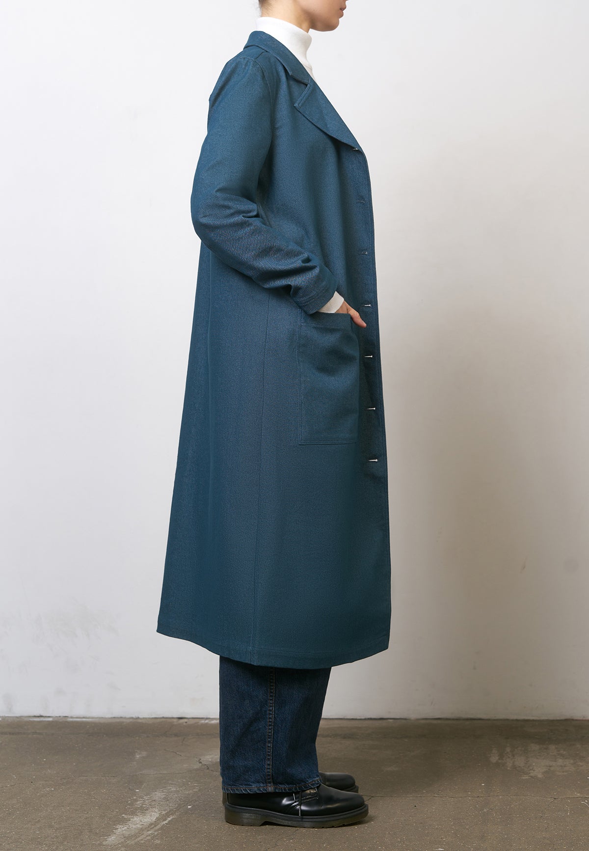 LONG DENIM COAT - Moeon