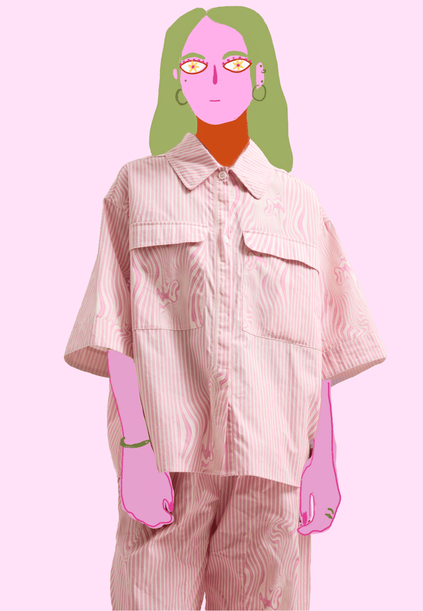 LYRA GLITCH STRIPE PINK - Moeon