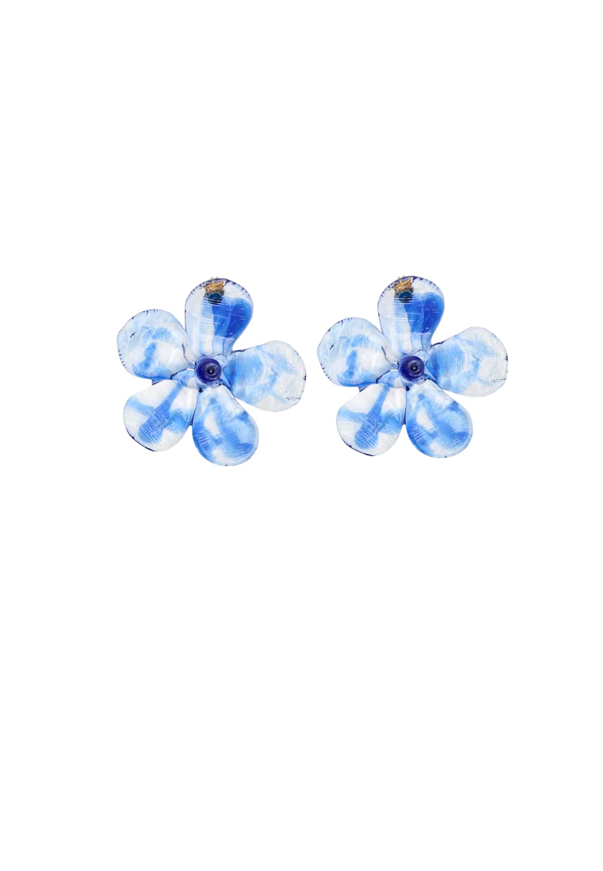 MAXI FLOR CERAMIC EARRINGS BLUE - Moeon