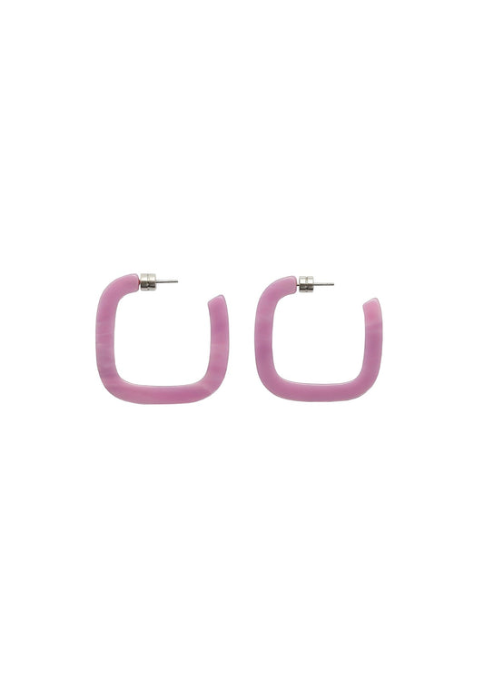 MIDI SQUARE HOOPS ORCHID - Moeon