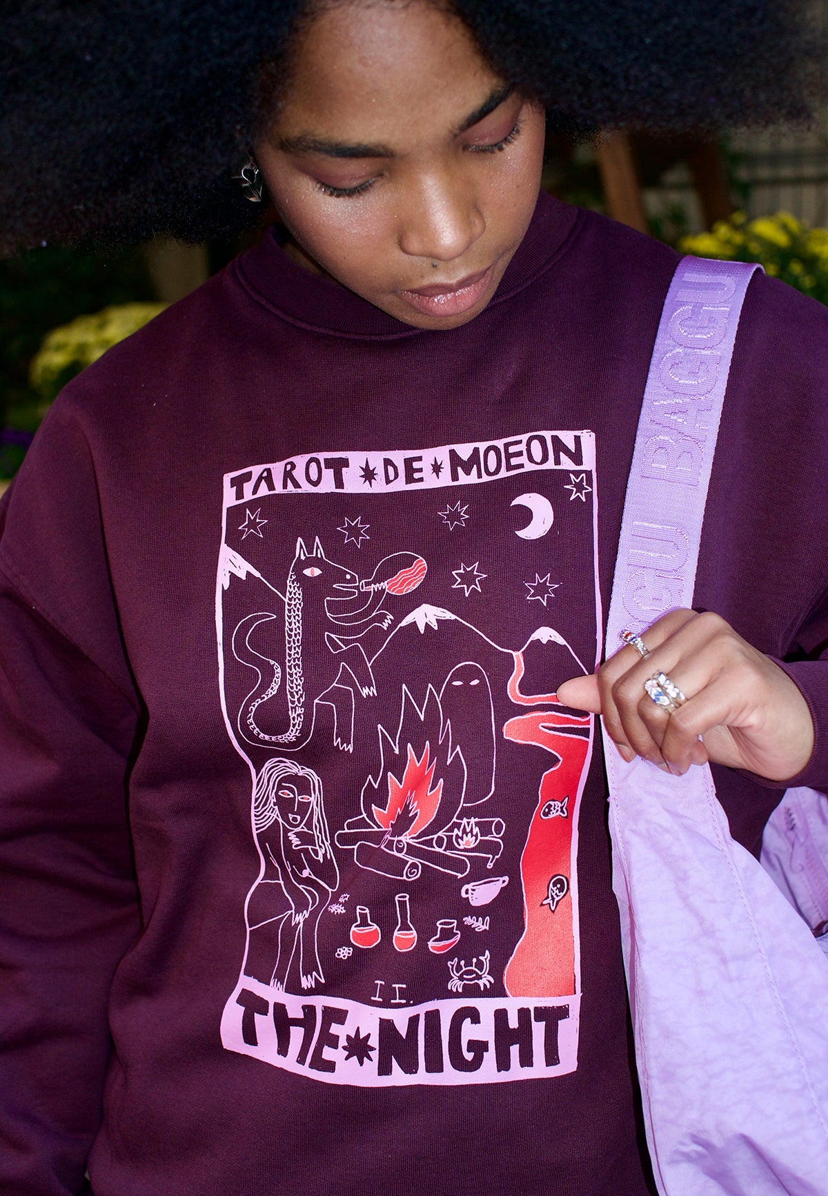 OVERSIZED CREW TAROT DE MOEON "THE NIGHT" - Moeon