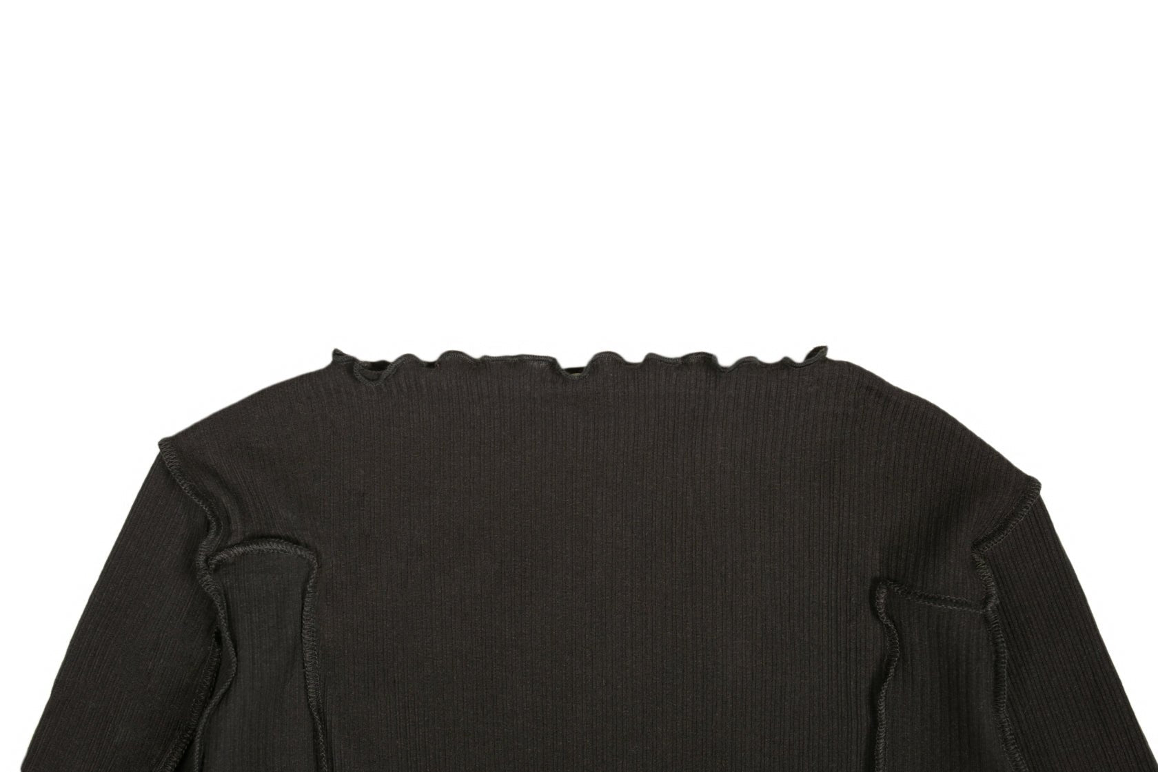 PAMA LONG SLEEVE COTTON RIB BLACK - Moeon