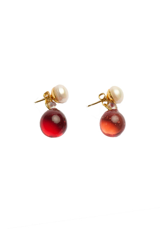 PEARL & BALL EARRINGS - Moeon