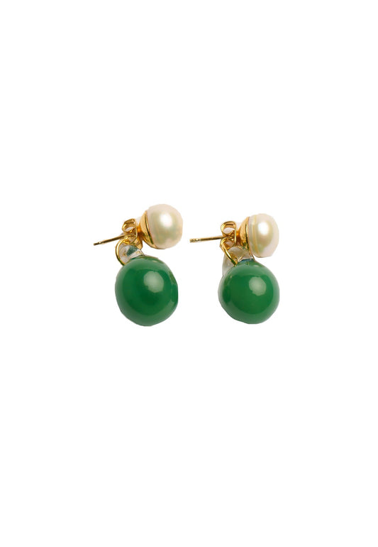 PEARL & BALL EARRINGS - Moeon
