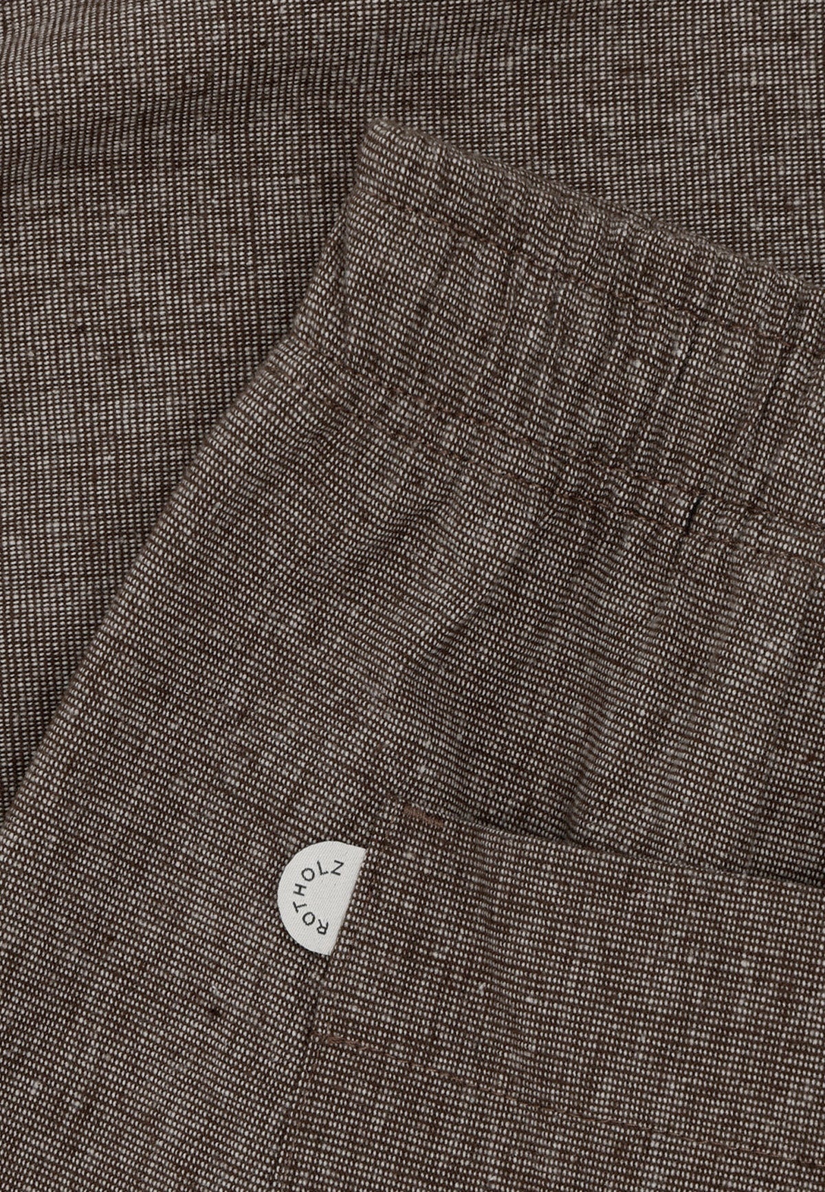 PLEATED WIDE PANT ORGANIC COTTON CANVAS BROWN - Moeon