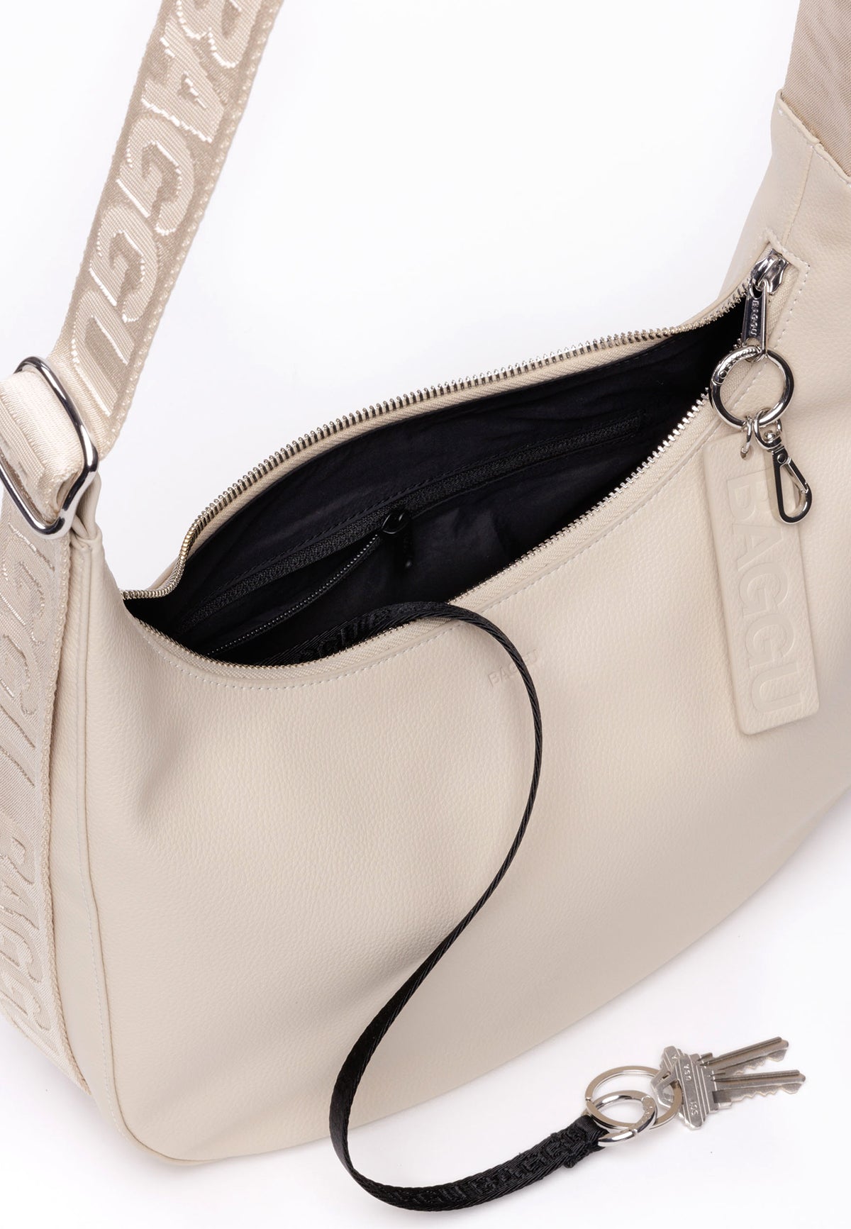 RECYCLED LEATHER MEDIUM CRESCENT BAG - Moeon