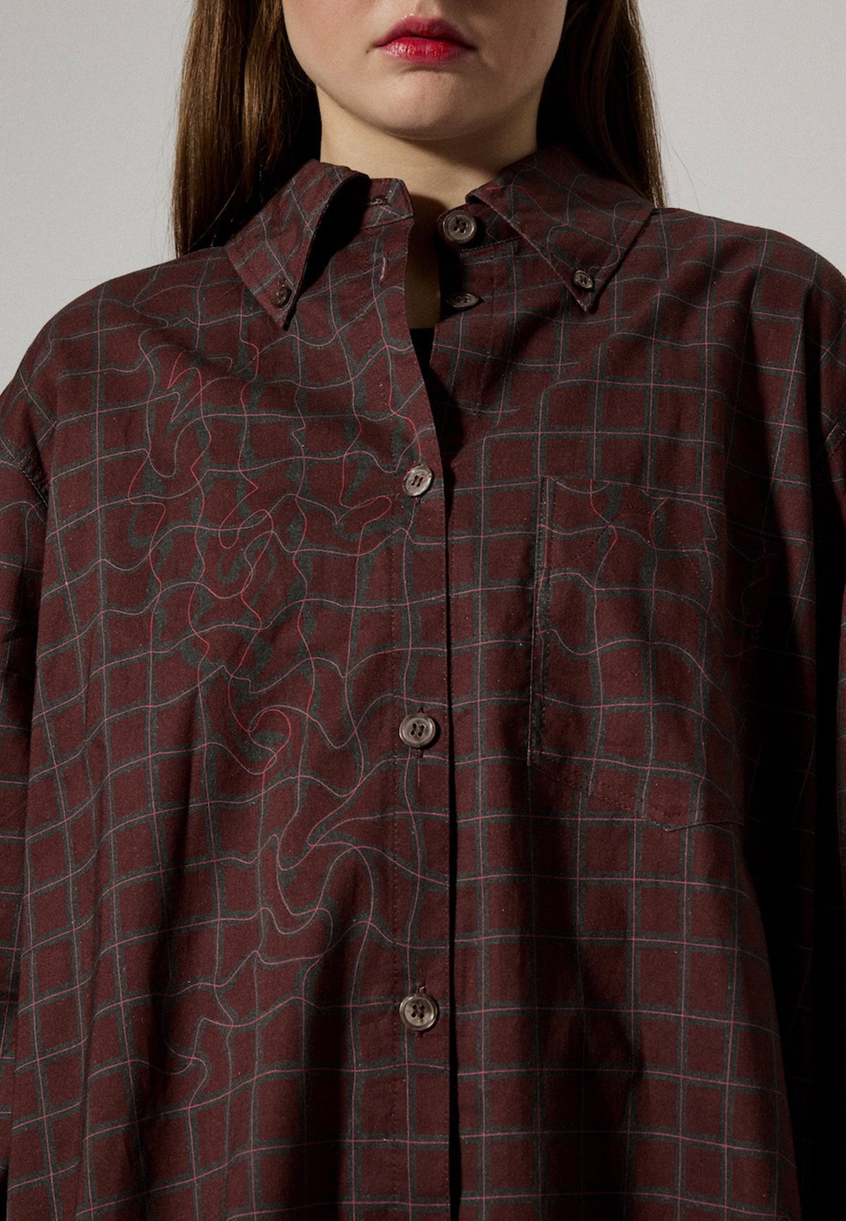 RHONA BURGUNDY FLUID CHECK - Moeon
