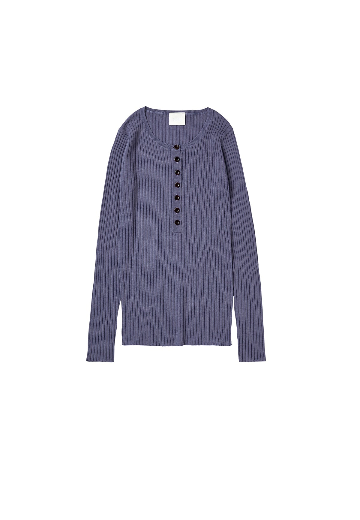 RIB BUTTON BLOUSE DUSTY VIOLET - Moeon