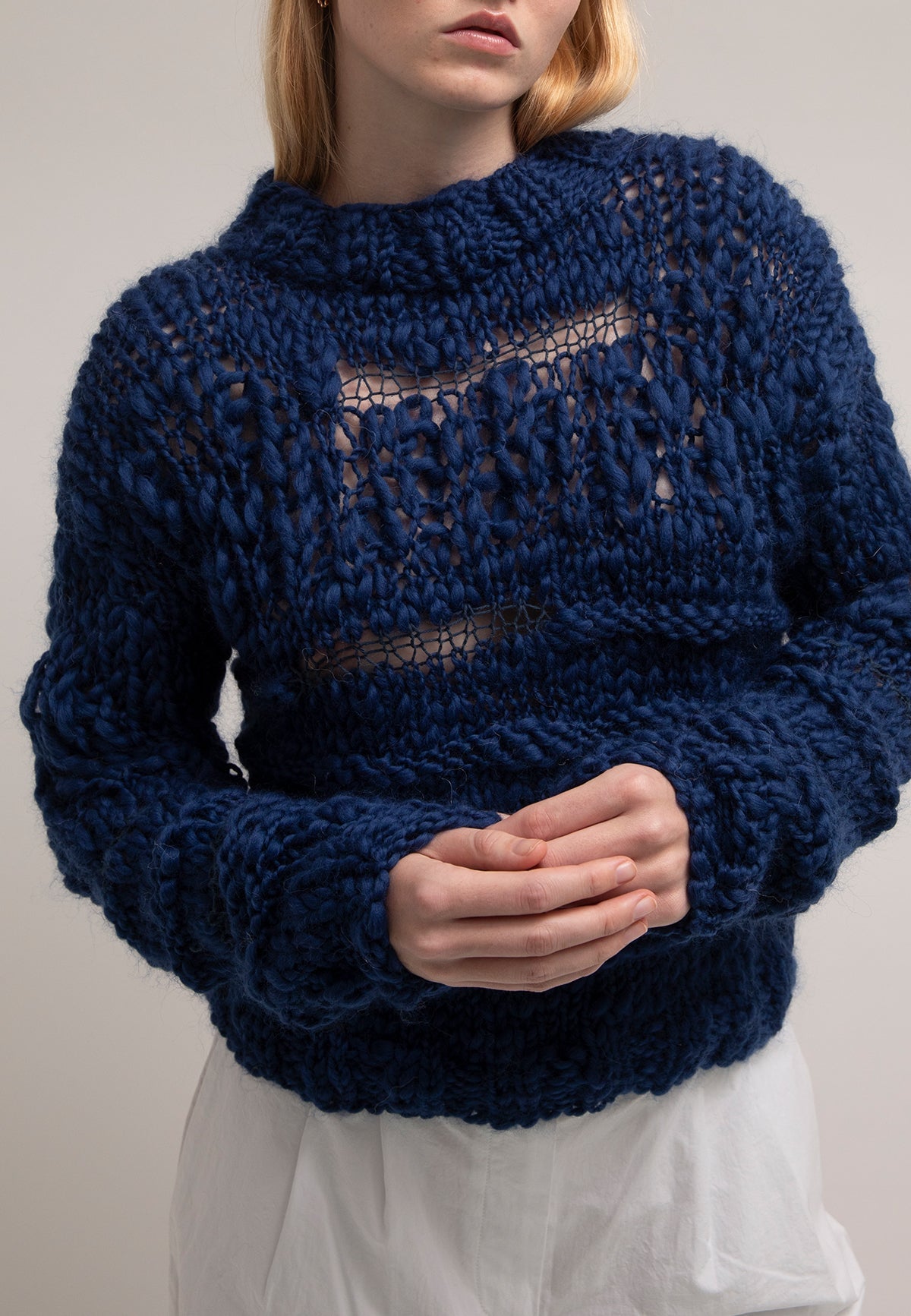 RONN KNIT SWEATER BLUE - Moeon