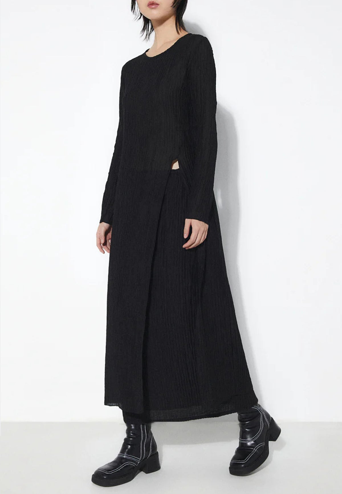 SAFO LONG SHIRT BLACK - Moeon