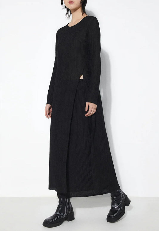SAFO LONG SHIRT BLACK - Moeon