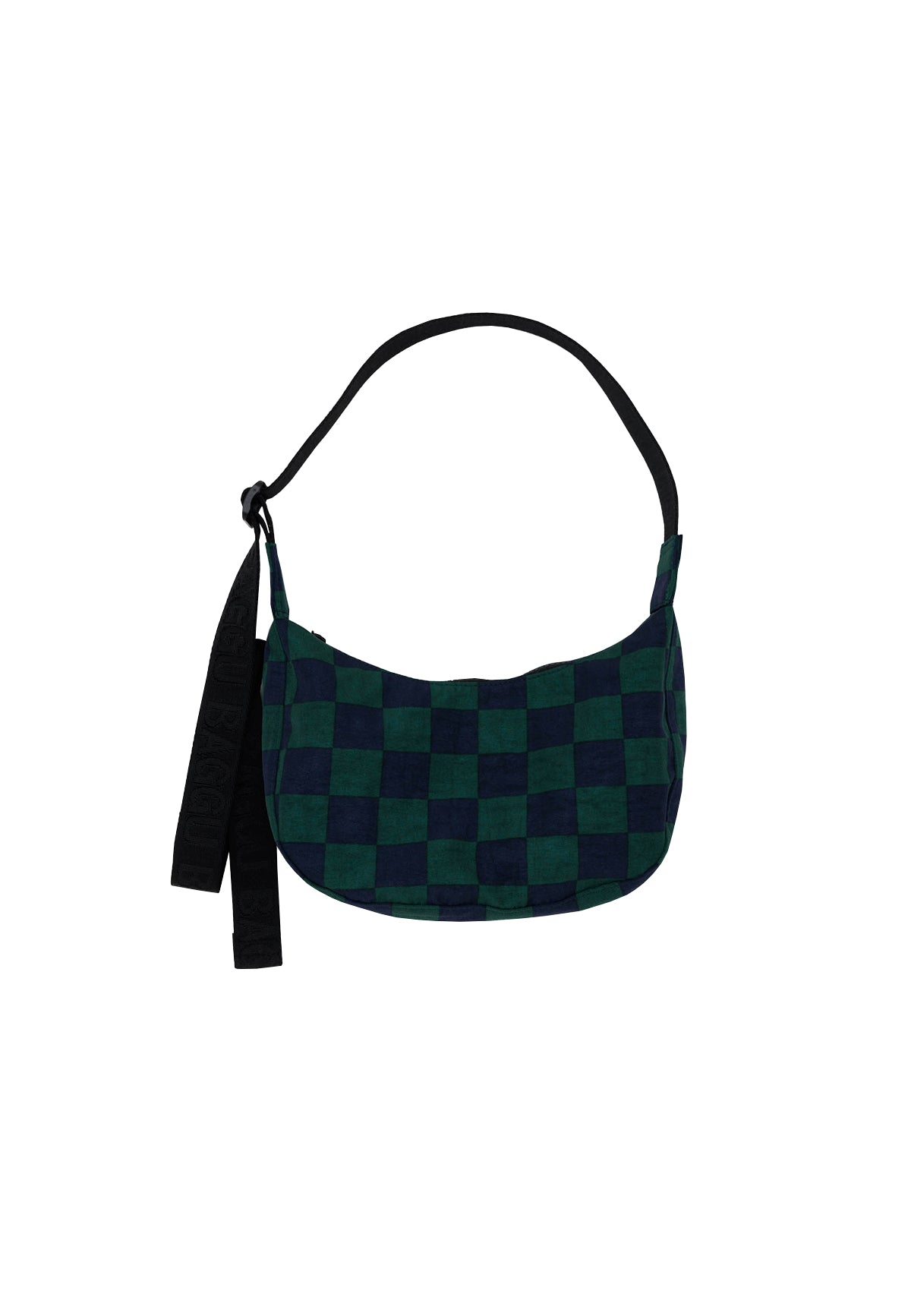 SMALL CRESCENT BAG NAVY GREEN CHECK - Moeon