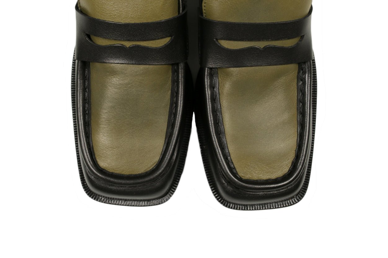 SPANISH MOCCASSINS BLACK GREEN - Moeon