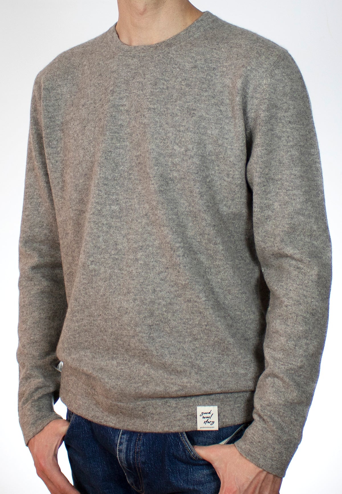 STAPLE YAK WOOL PULLOVER WARM GREY - Moeon