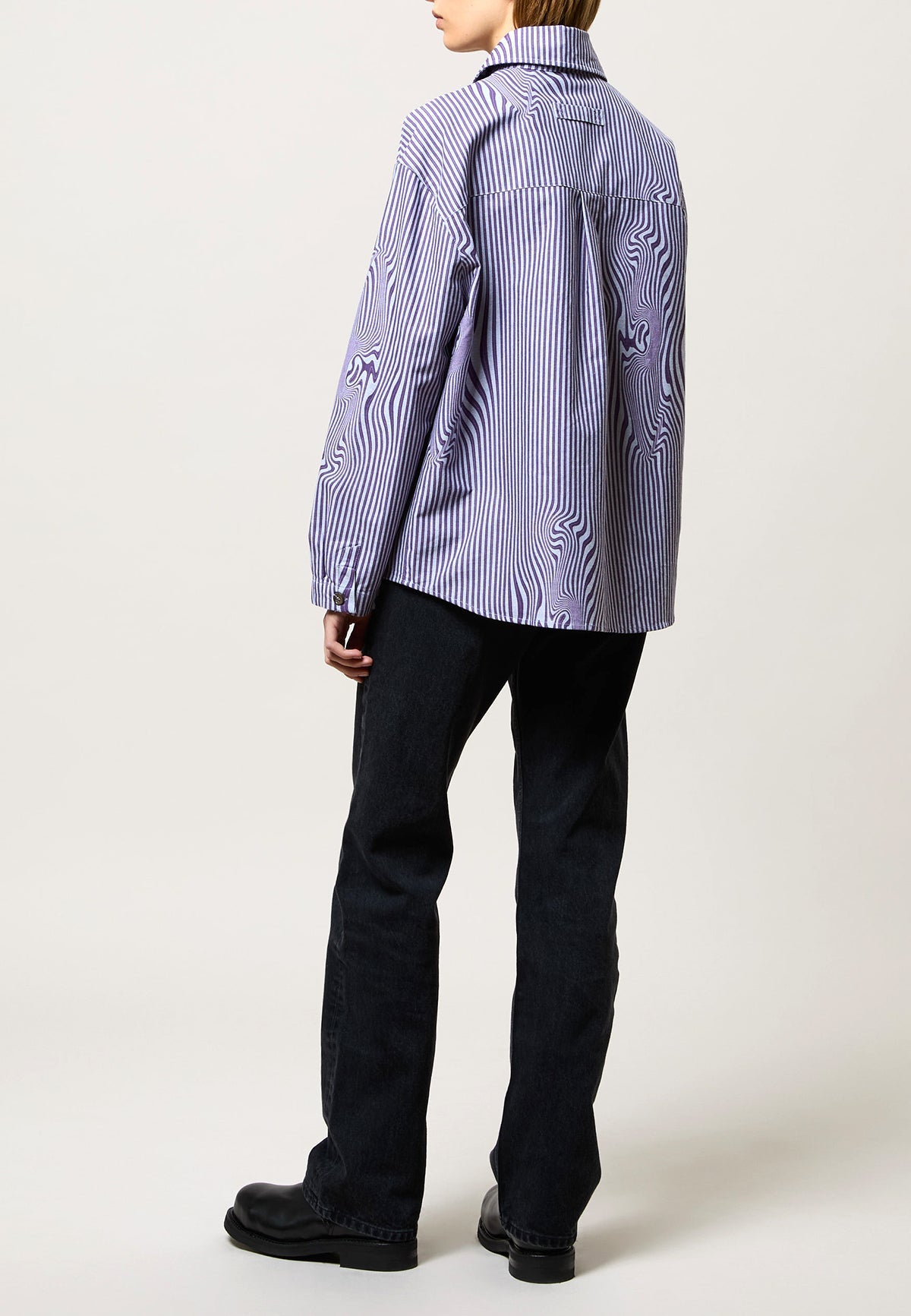 STELLA SHIRT PURPLE GLITCH STRIPE - Moeon