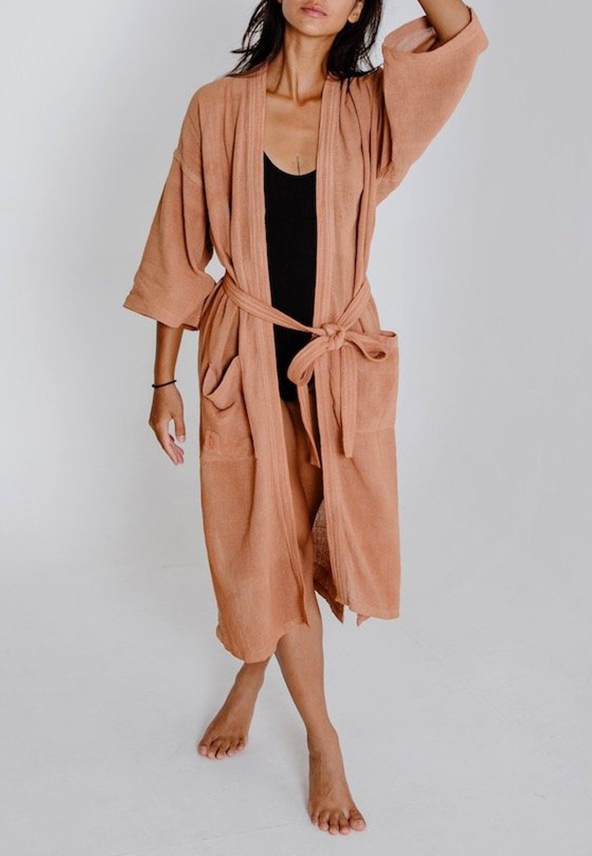 VEGAN SILK KIMONO - Moeon