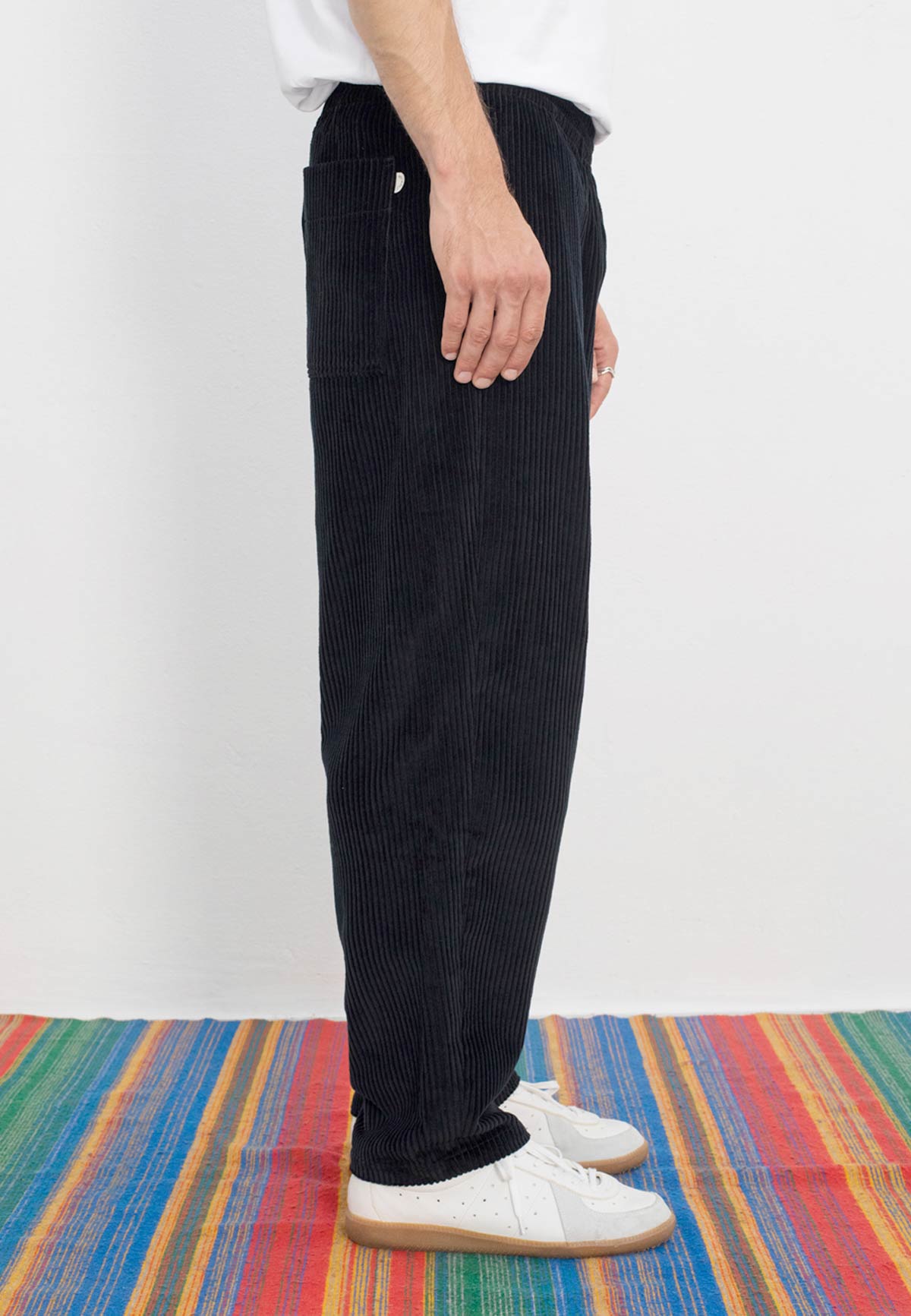 WIDE CORD PANTS SOFT BLACK - Moeon