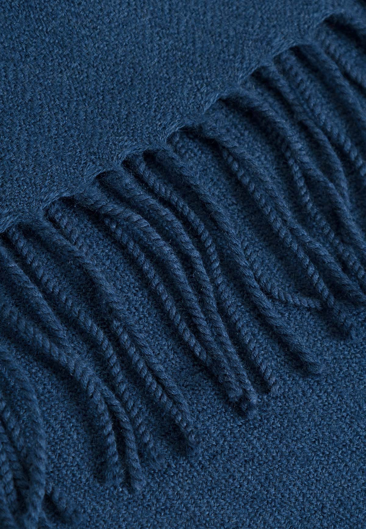 WOVEN MERINO WOOL SCARF INDIGO BLUE - Moeon