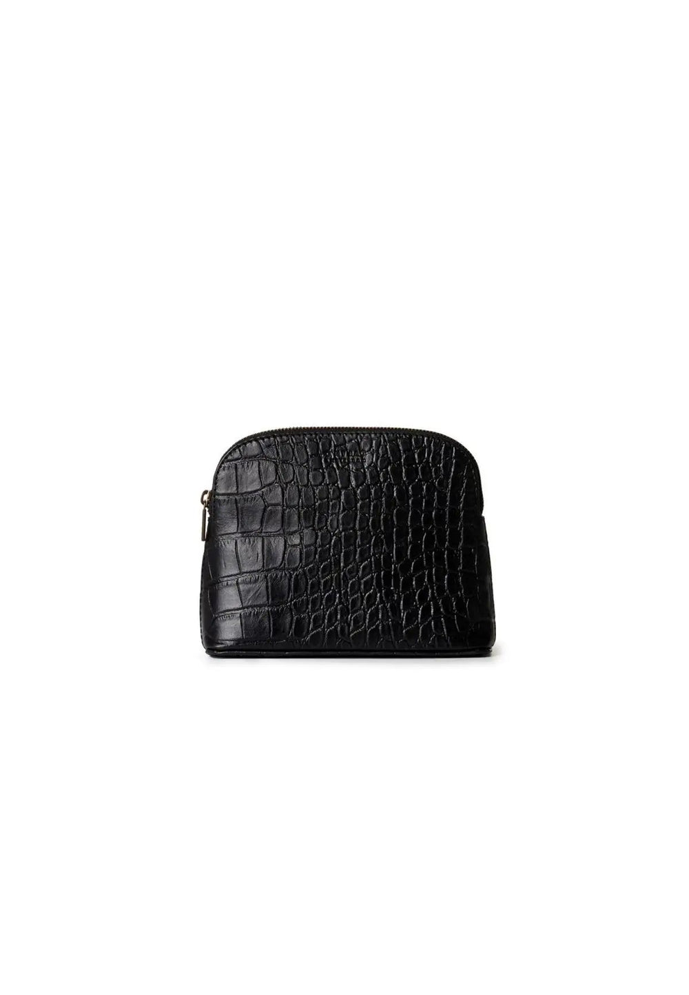 COSMETIC POUCH BLACK CROCO CLASSIC LEATHER - Moeon